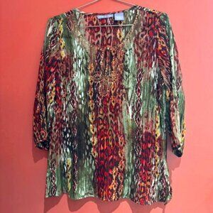 Colorful Size L Bohemian Blouse